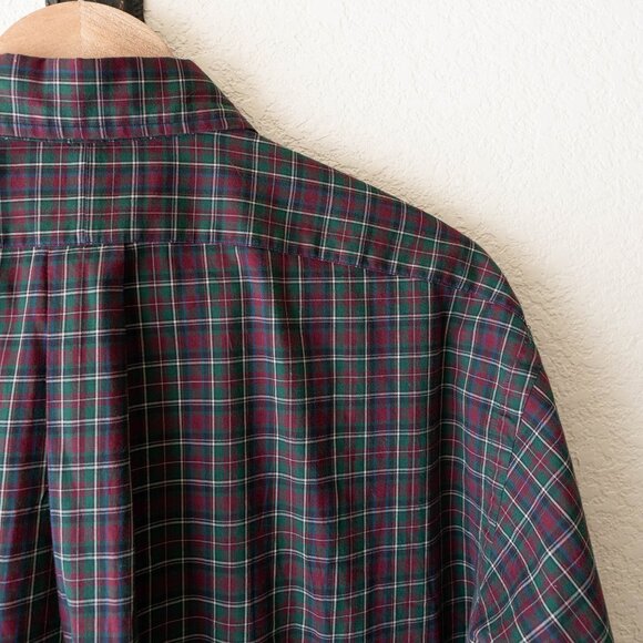 Ralph Lauren Mens Large Plaid Button Down Shirt Classic Fit Red Green - Picture 7 of 9